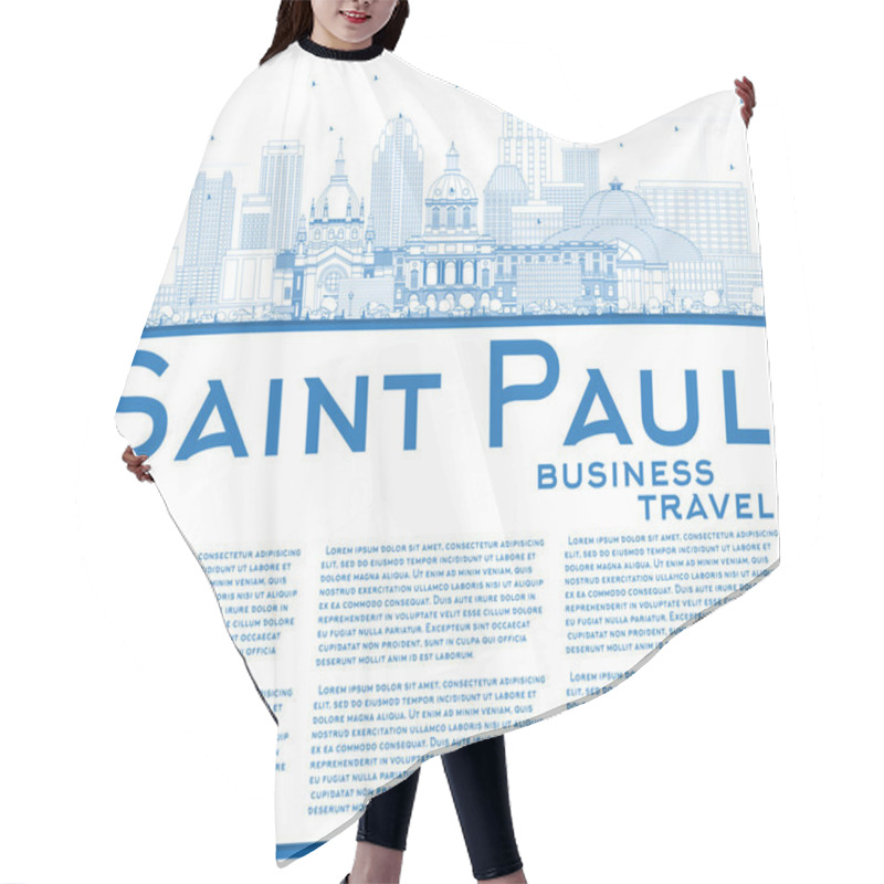 Personality  Outline Saint Paul Minnesota City Skyline With Blue Buildings And Copy Space. Vector Illustration. Business Travel And Tourism Concept With Modern Architecture. Saint Paul USA Cityscape With Landmarks. Hair Cutting Cape