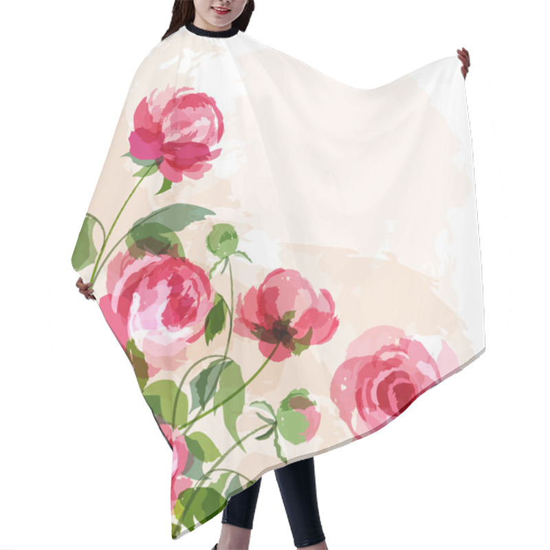 Personality  Peonies Hair Cutting Cape