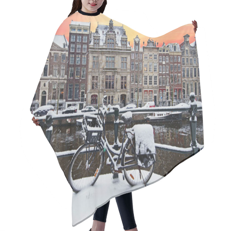 Personality  Amsterdam In Winter In The Netherlands At Sunset Hair Cutting Cape