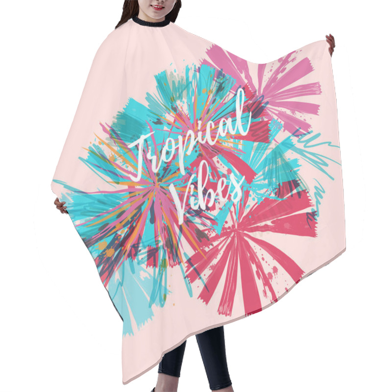 Personality  Fashion Illustration Tropical Vibes Hair Cutting Cape