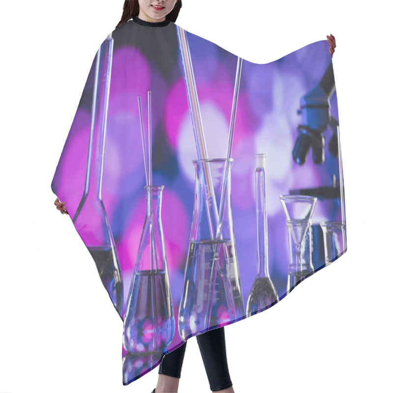 Personality  Laboratory Concept. Science Theme. Hair Cutting Cape