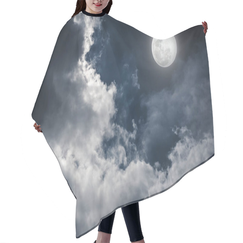 Personality  Nighttime Sky With Cloudy And Bright Moon Would Make A Great Background Hair Cutting Cape