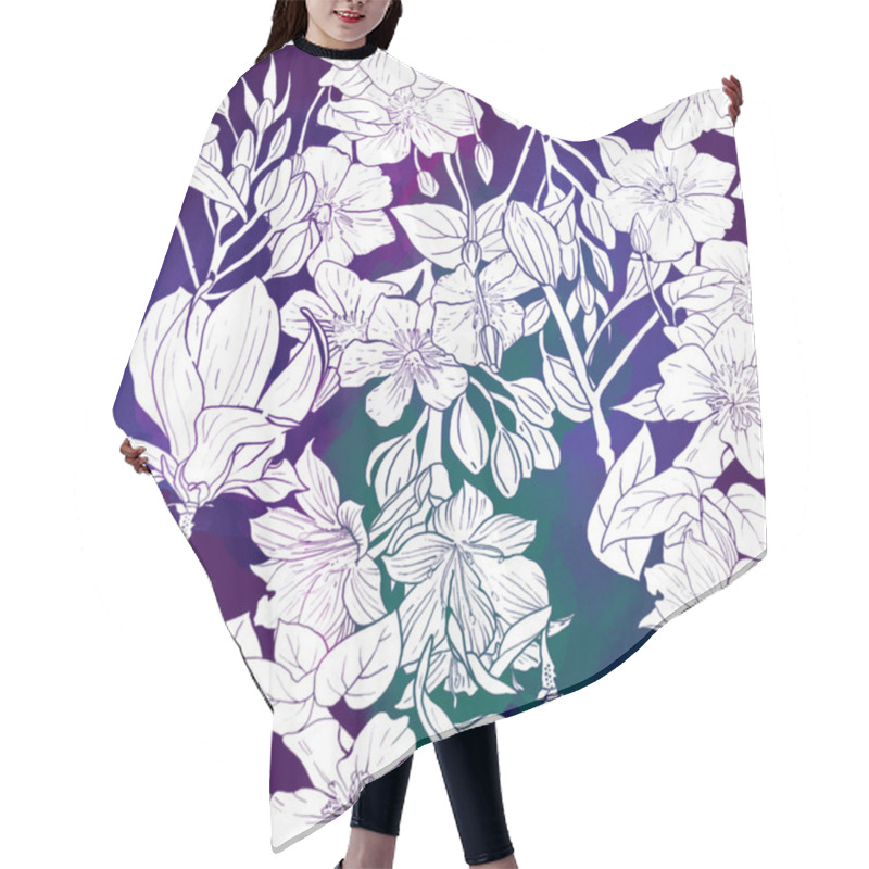 Personality  Pattern Of Exotic Flowers Hair Cutting Cape