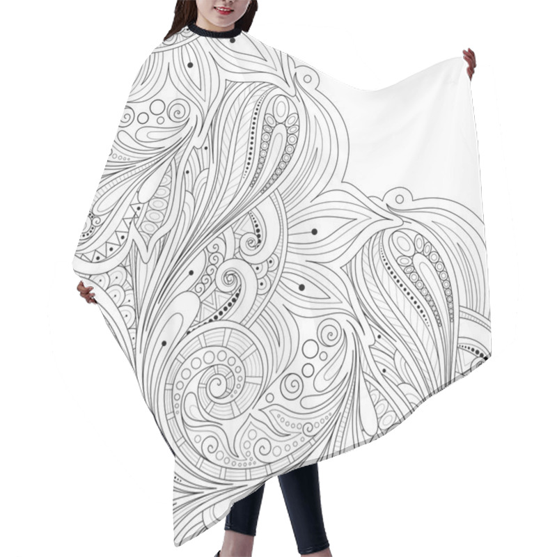 Personality  Monochrome Floral Background Hair Cutting Cape