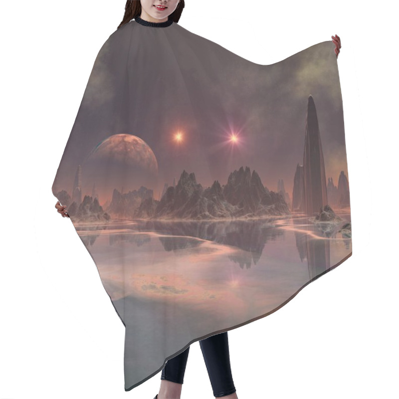 Personality   3D Rendering Of A Fantasy Alien Planet - 3D Illustration Hair Cutting Cape