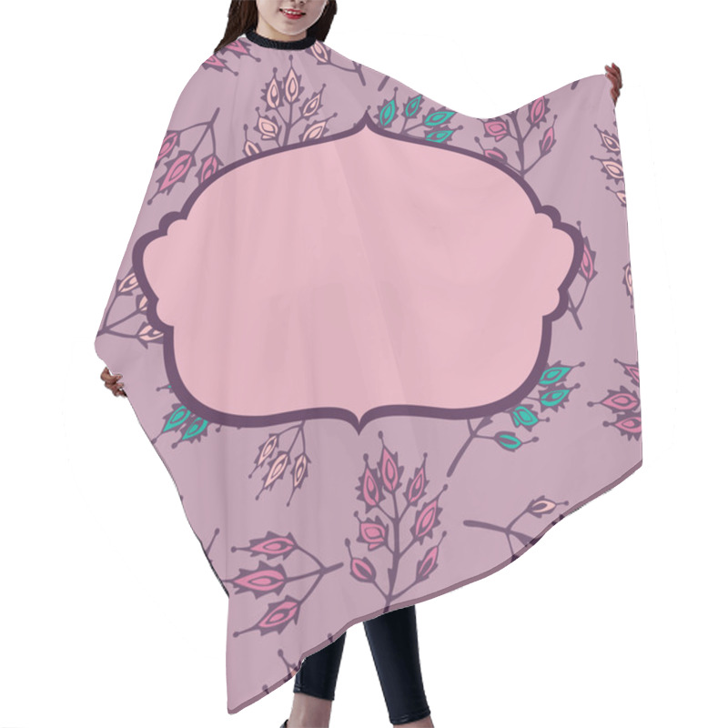 Personality  Vector Seamless Frame Sprigs Hair Cutting Cape