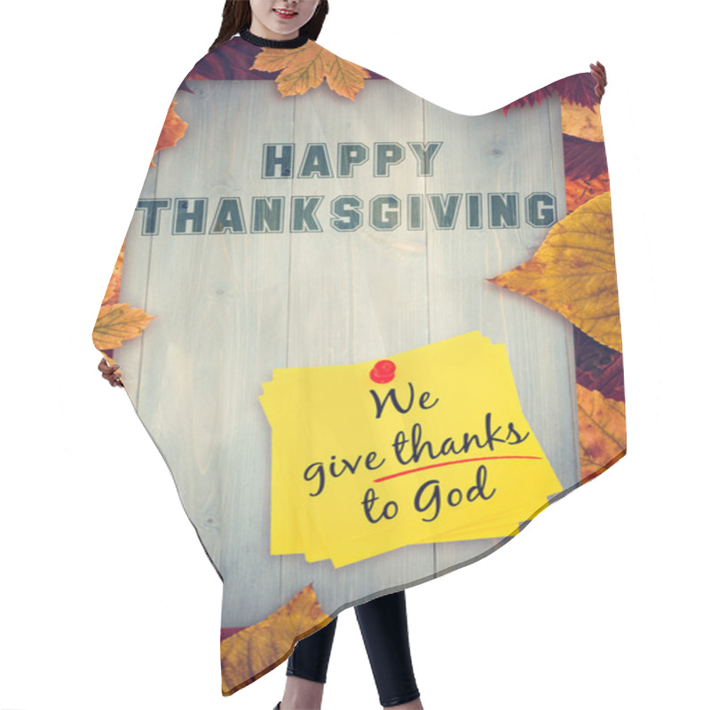 Personality  Composite Image Of Happy Thanksgiving Hair Cutting Cape