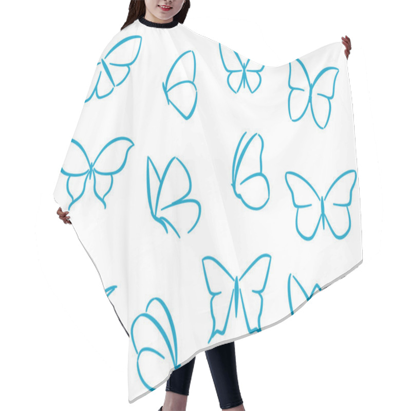 Personality  Butterflies Silhouettes Hair Cutting Cape