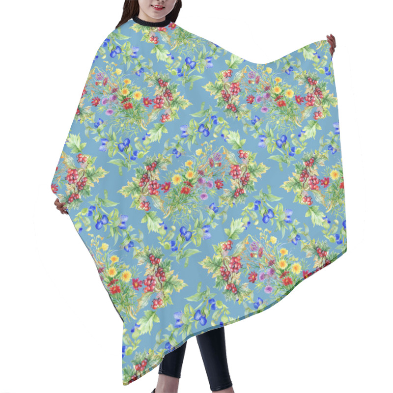 Personality  Wild Flowers Seamless Pattern Hair Cutting Cape