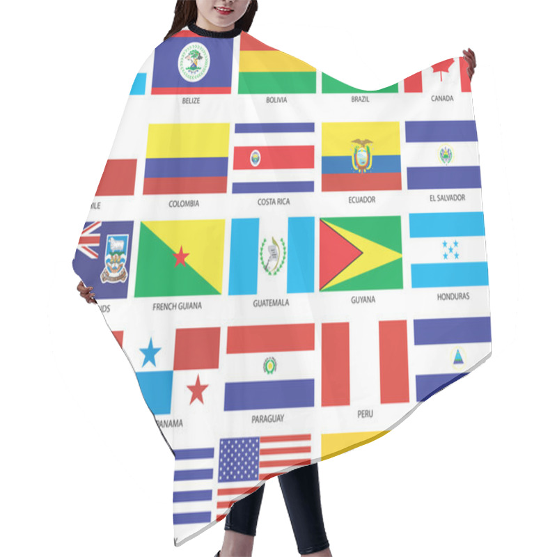 Personality  24 Americas Flags Hair Cutting Cape