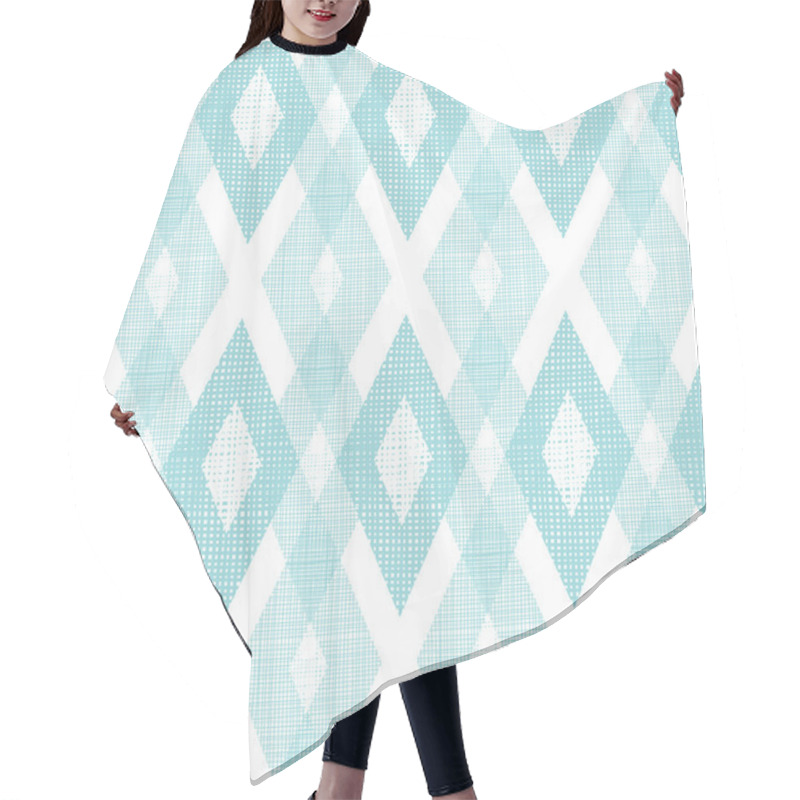 Personality  Pastel Blue Fabric Ikat Diamond Seamless Pattern Background Hair Cutting Cape