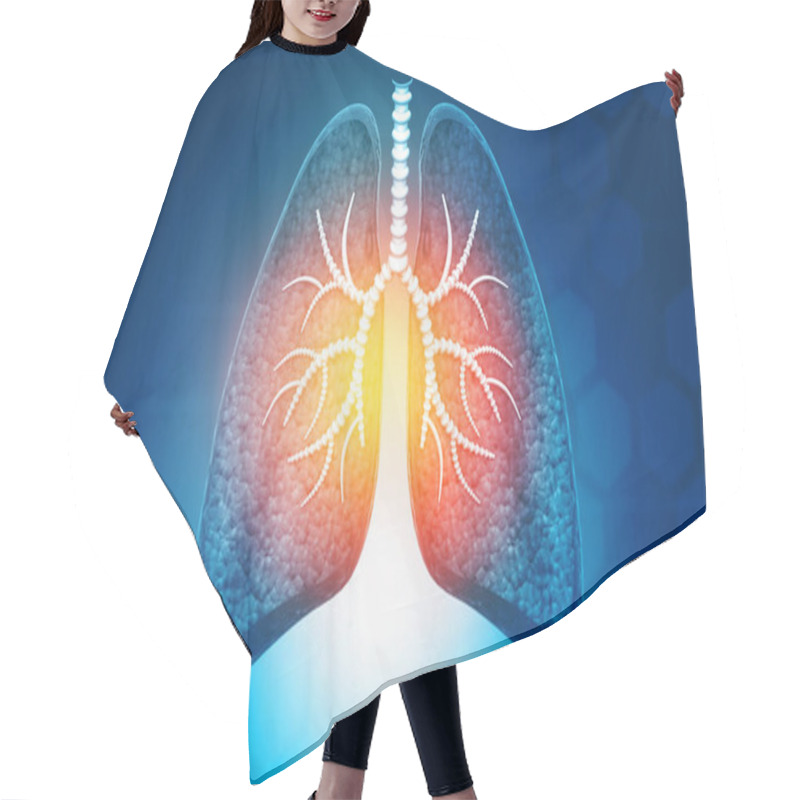 Personality  Anatomy Of Human Lungs With Bronchial And Trachea. 3d Illustration Hair Cutting Cape