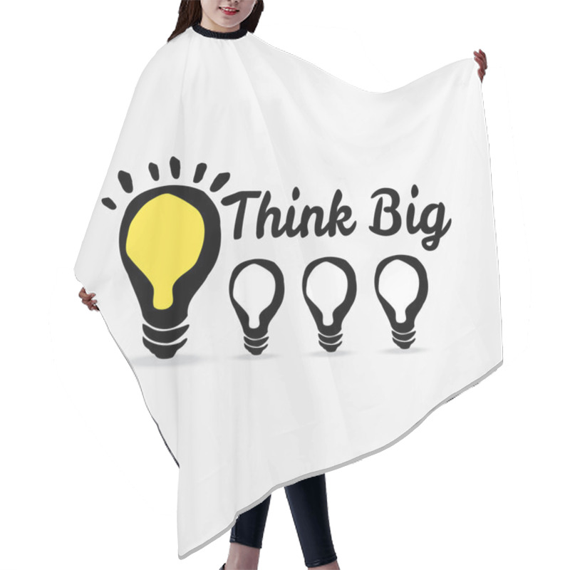 Personality  Think Big Light Bulb Sketch, Vector Illustration Hair Cutting Cape