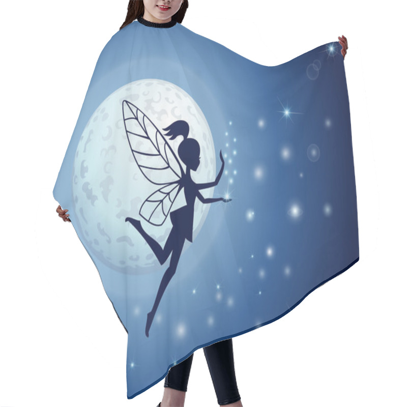 Personality  SILHOUETTE FAIRY AGAINST MOON Hair Cutting Cape