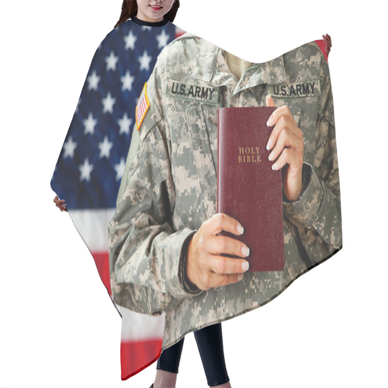 Personality  Soldier: Holding A Bible Hair Cutting Cape