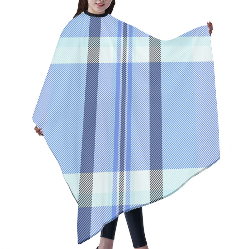 Personality  Stylish Blue And Pale Aqua Diagonal Plaid Pattern. Perfect For Textile Design, Fashion, Website Backgrounds, And Packaging.  Clean, Modern, And Versatile Design. Hair Cutting Cape