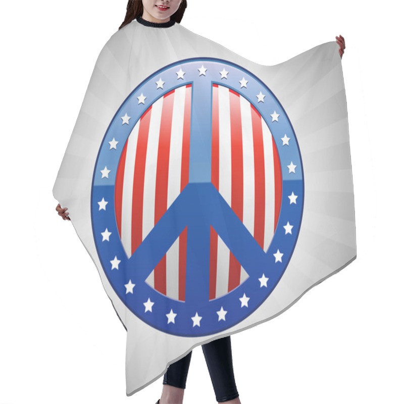 Personality  Peace Sign America Symbol Illustration Hair Cutting Cape