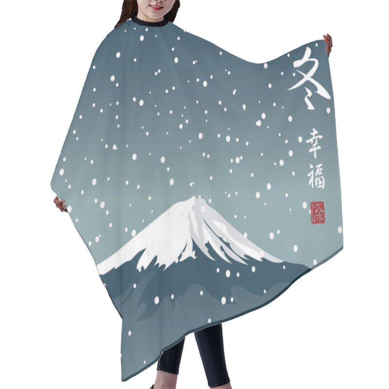 Personality  Winter Landscape With Snow Covered Mountain Hair Cutting Cape