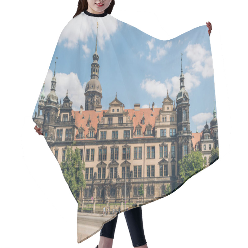 Personality  DRESDEN, GERMANY - JULY 24, 2018: People Walking Near Beautiful Dresden Castle Or Royal Palace In Dresden, Germany  Hair Cutting Cape