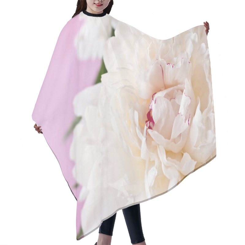 Personality  Beautiful White Peony Hair Cutting Cape