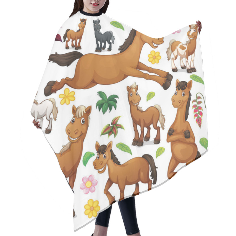 Personality  Cute Animals Set On White Background Illustration Hair Cutting Cape