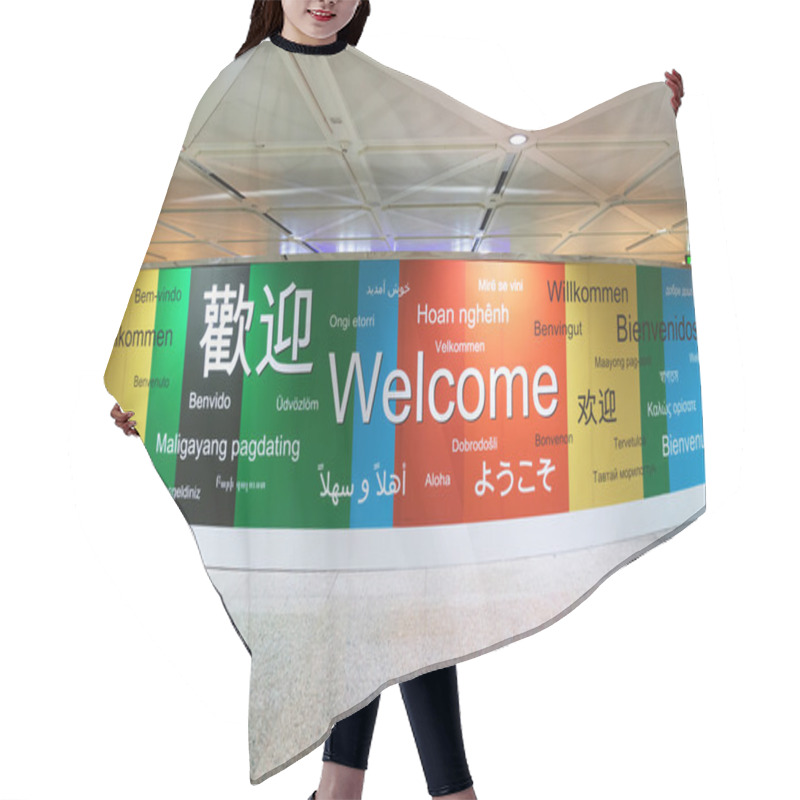 Personality  Various Languages Of Welcome In A Wall Hair Cutting Cape