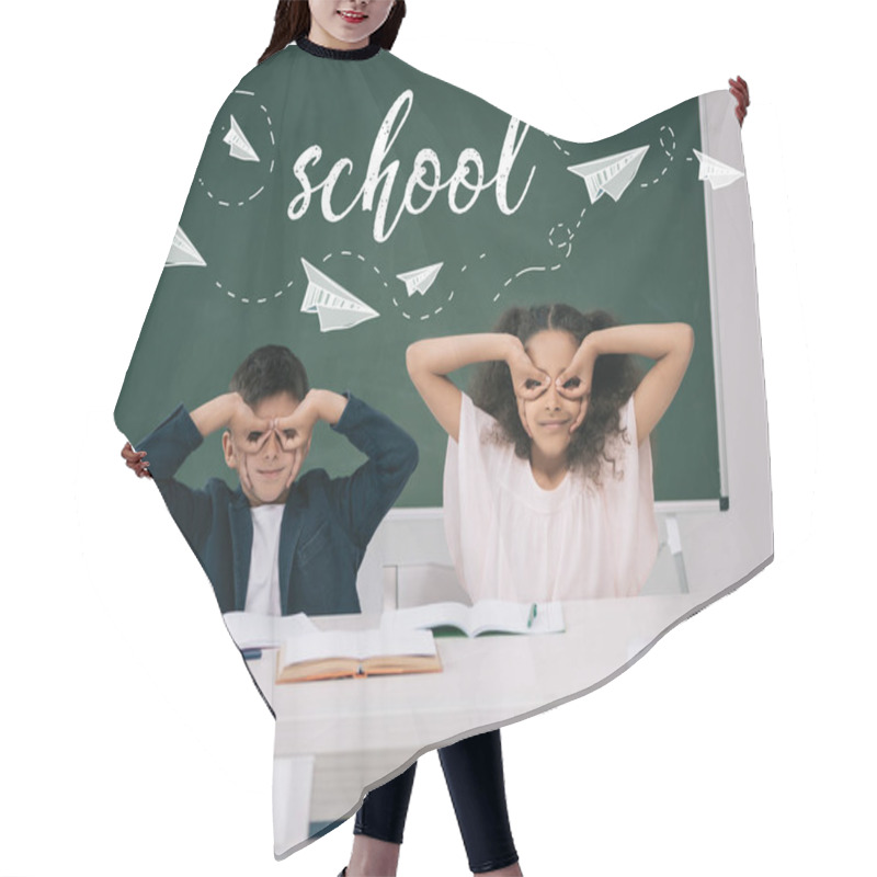 Personality  Multiethnic Pupils In Classroom Hair Cutting Cape