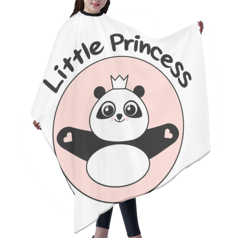 Personality  Cute Panda With A Crown. Little Princess Logo. Vector Illustration Isolated On White Background. Hair Cutting Cape