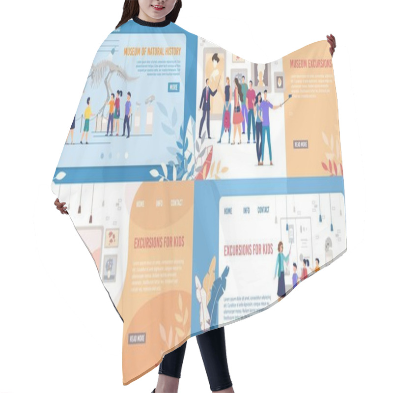 Personality  Art And Natural Museum Excursion Landing Page Set Hair Cutting Cape