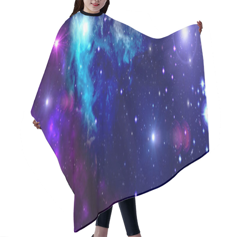 Personality  Outer Space, Universe, Nebula, Stars, Star Cluster, Blue, Purple Hair Cutting Cape