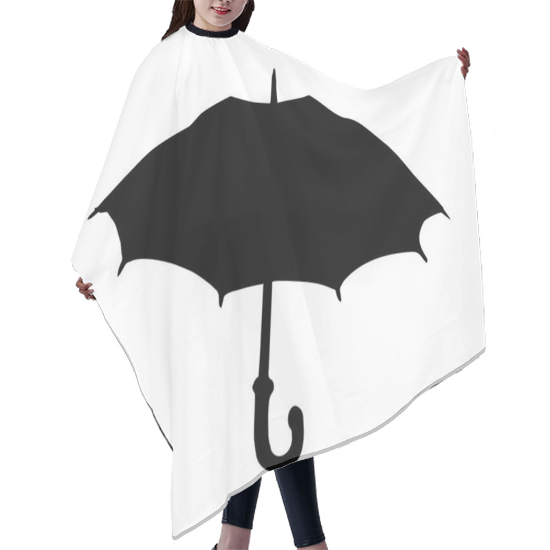 Personality  Vector Drawing. Open Umbrella Icon Hair Cutting Cape