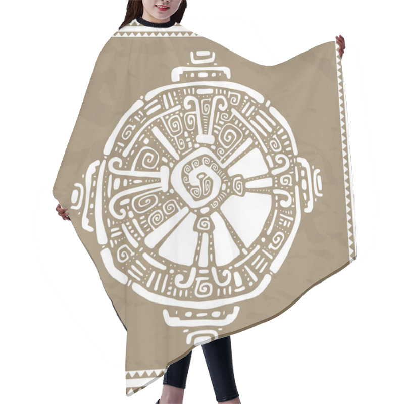 Personality  Hunab Ku.  Mayan Symbol. Vector Illustration. Hair Cutting Cape