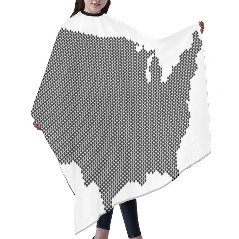 Personality  Hex-Tile USA Map Hair Cutting Cape