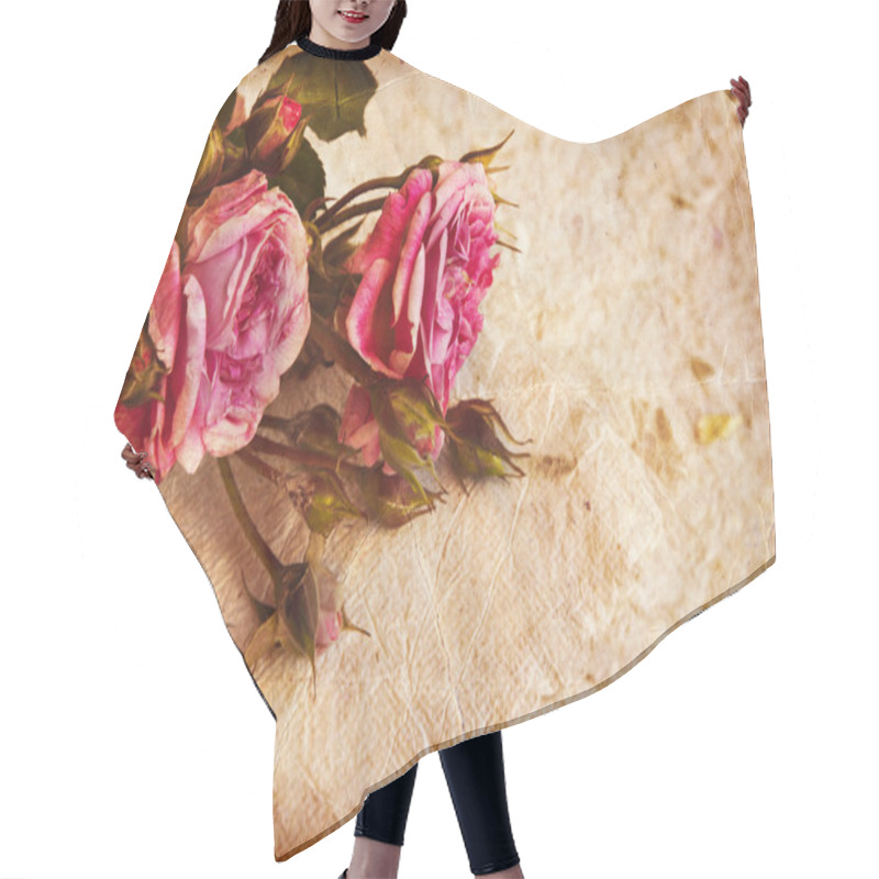 Personality  Pink Roses And Handmade Paper Hair Cutting Cape