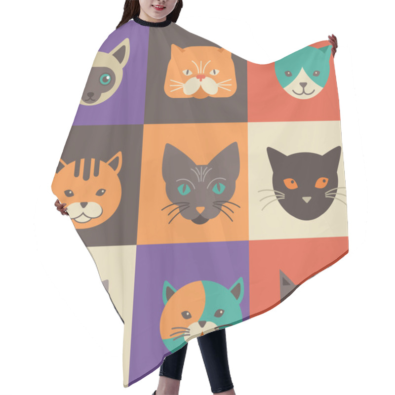 Personality  Collection Of Cat Vector Icons And Illustrations Hair Cutting Cape