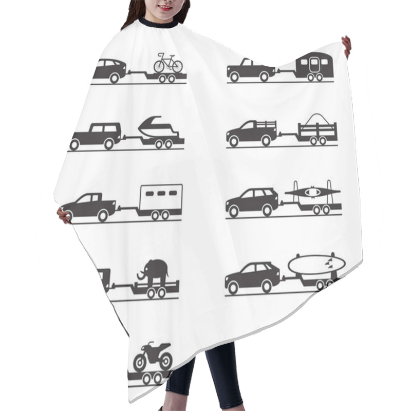 Personality  Vans And Pickup Trucks With Trailers Hair Cutting Cape