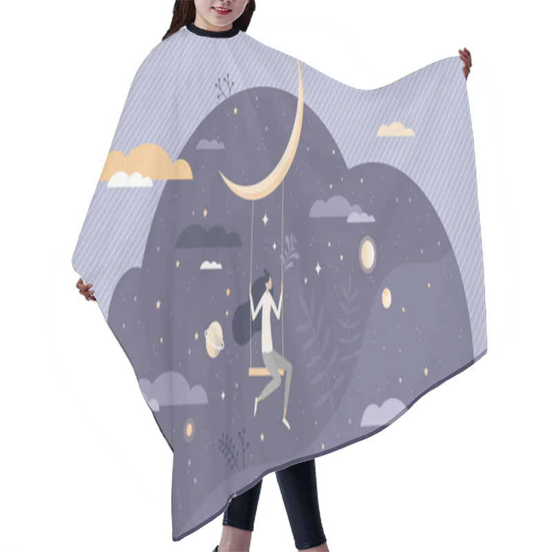 Personality  Dreaming With Sweet Night Dreams As Bedtime Relax Sleep Tiny Person Concept Hair Cutting Cape