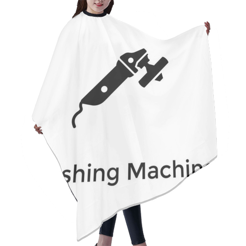 Personality  Polishing Machine Glyph Icon Design  Hair Cutting Cape