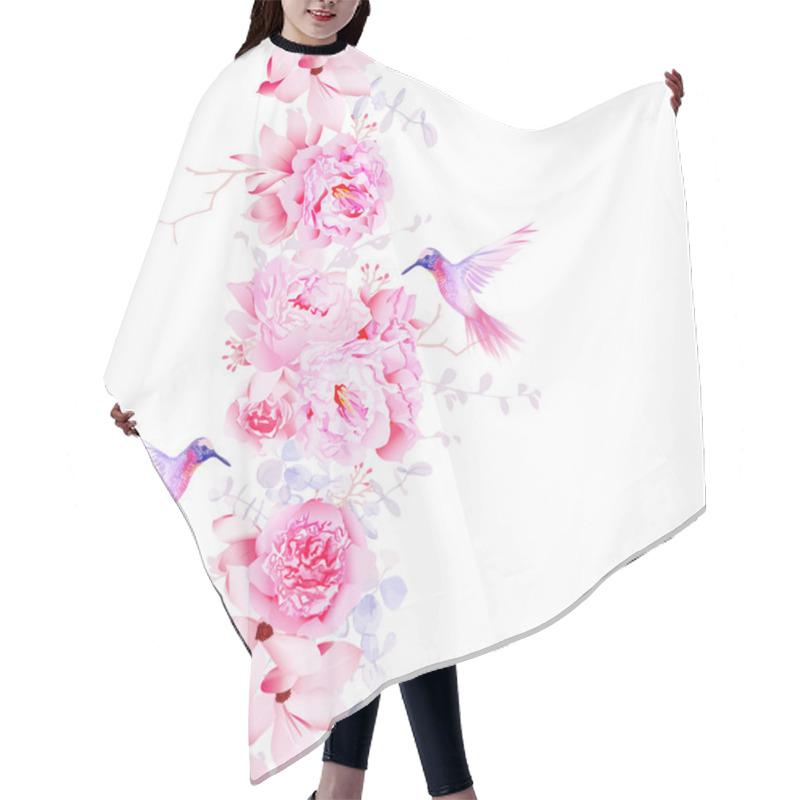 Personality  Gentle Camellia, Peonies And Magnolia Flowers Hair Cutting Cape