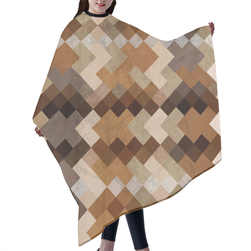 Personality  Vector Retro Mosaic Background Hair Cutting Cape