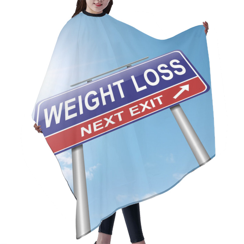 Personality  Weight Loss Concept. Hair Cutting Cape