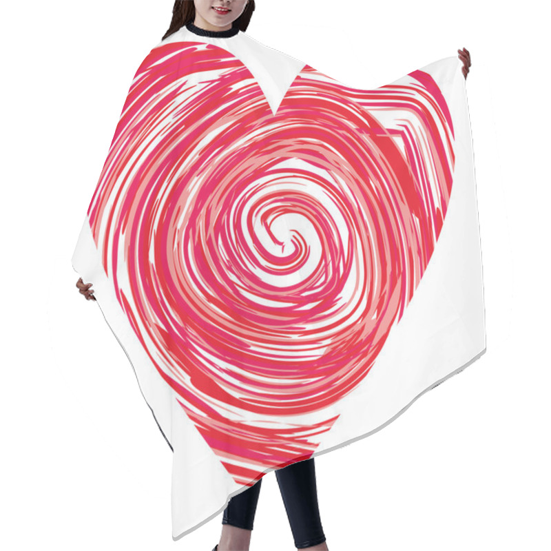 Personality  Heart In A Red Circles Hair Cutting Cape