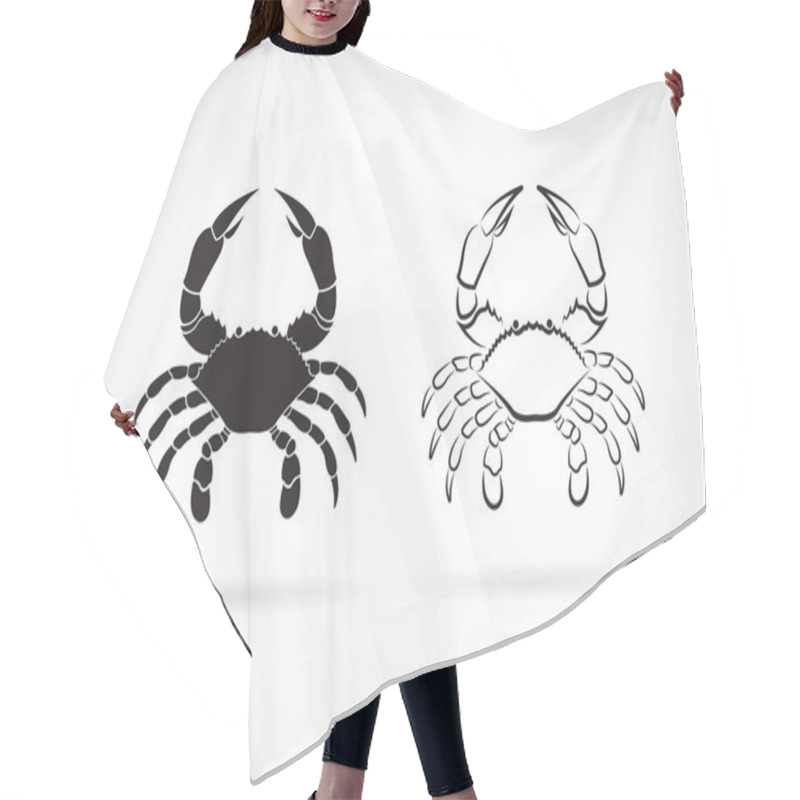 Personality  Vector Of Two Crab On White Background,. Animals. Crab Icon. Sea Creature. Easy Editable Layered Vector Illustration. Hair Cutting Cape