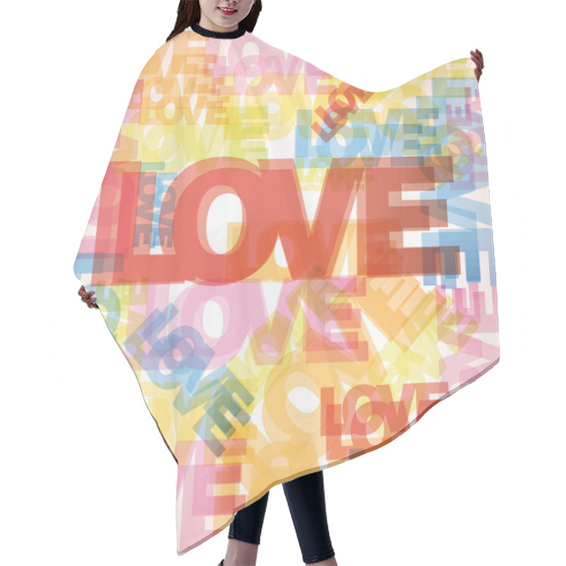 Personality  Valentine Heart From Love Words Hair Cutting Cape