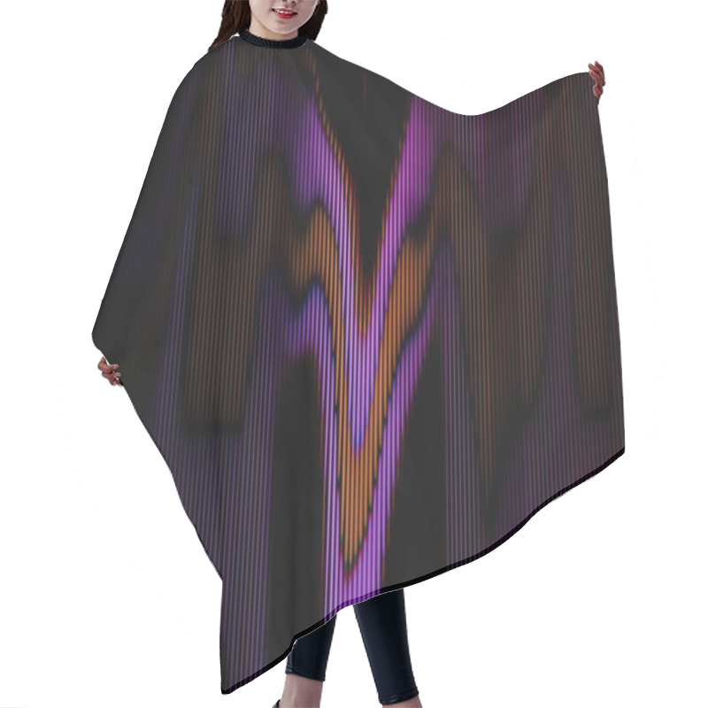 Personality  Abstract Vertical Lines With Vibrant Purple And Orange Waves Hair Cutting Cape