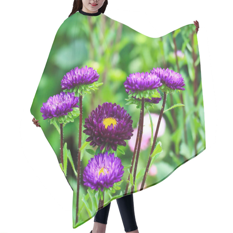 Personality  Purple Flower Garden Hair Cutting Cape