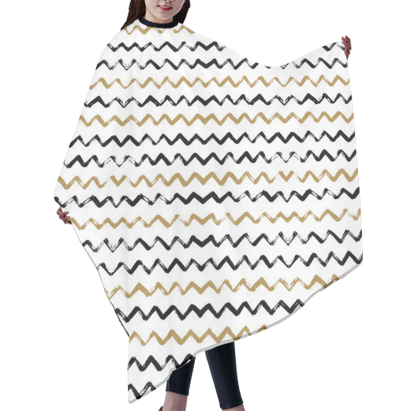 Personality    Seamless Pattern With Zigzag Stripes. Hair Cutting Cape