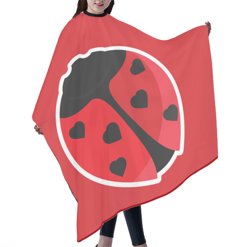 Personality  Ladybird With Hearts On Wings Hair Cutting Cape