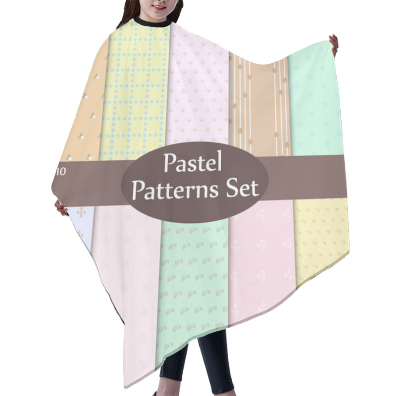 Personality  Pastel Patterns Vector Set For Kids And Babies Hair Cutting Cape