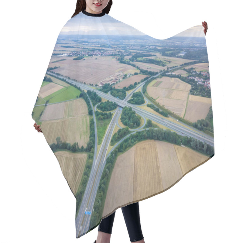 Personality  Highway Intersection Aerial View Hair Cutting Cape